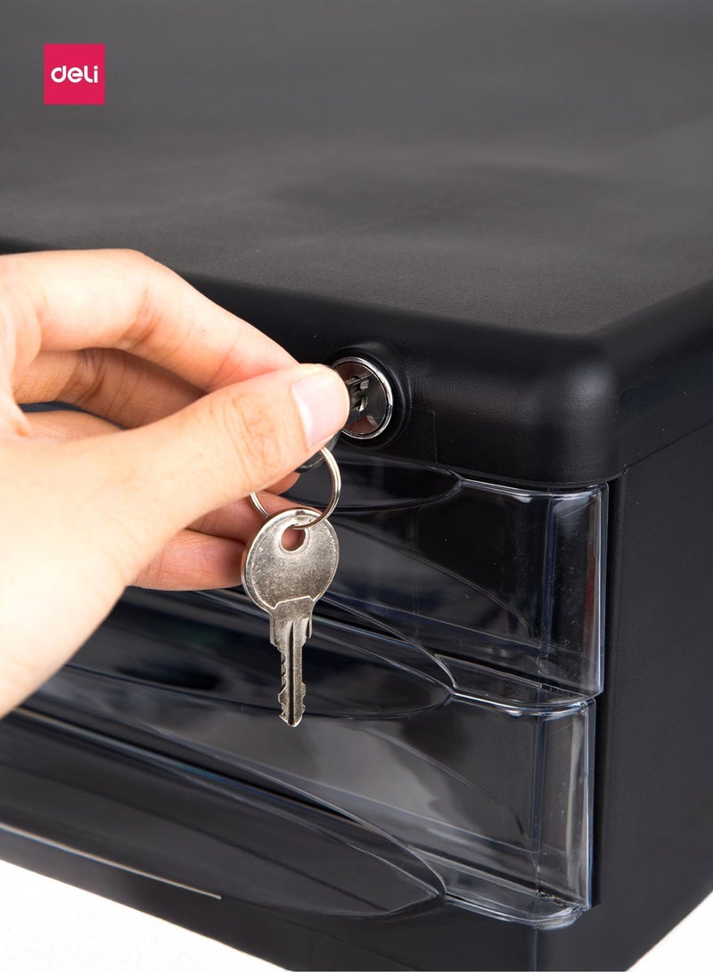 Deli-E9795 File Cabinet - Black - Image 4